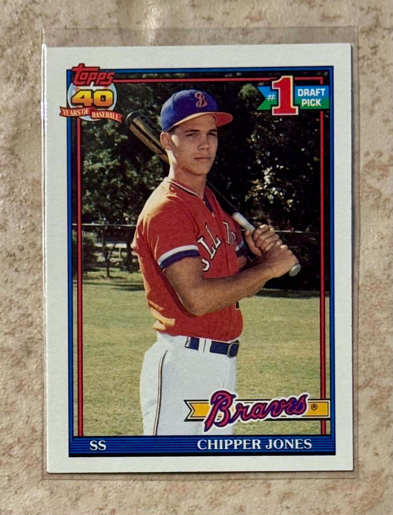 1991 Topps Chipper Jones #333 Rookie Card RC Atlanta Braves - Etsy