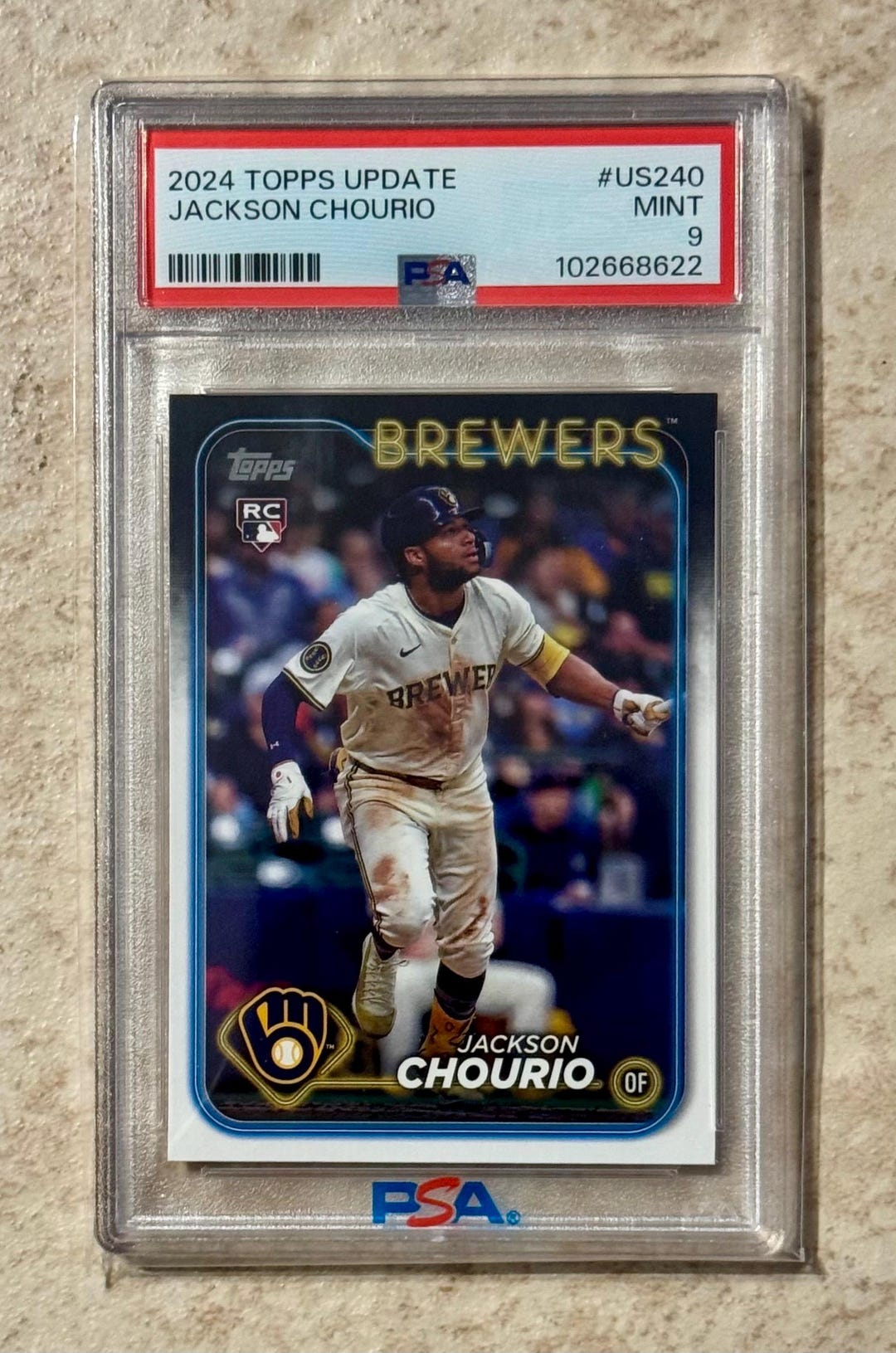 2024 Topps Update Jackson Chourio #US240 PSA 10 Gem Mint Rookie Card - Etsy