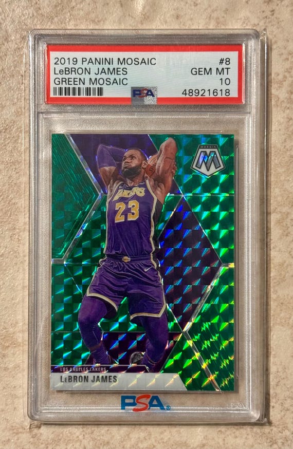 2019 Panini Mosaic Lebron James #8 Green Mosaic PSA 10 Gem Mint - Etsy
