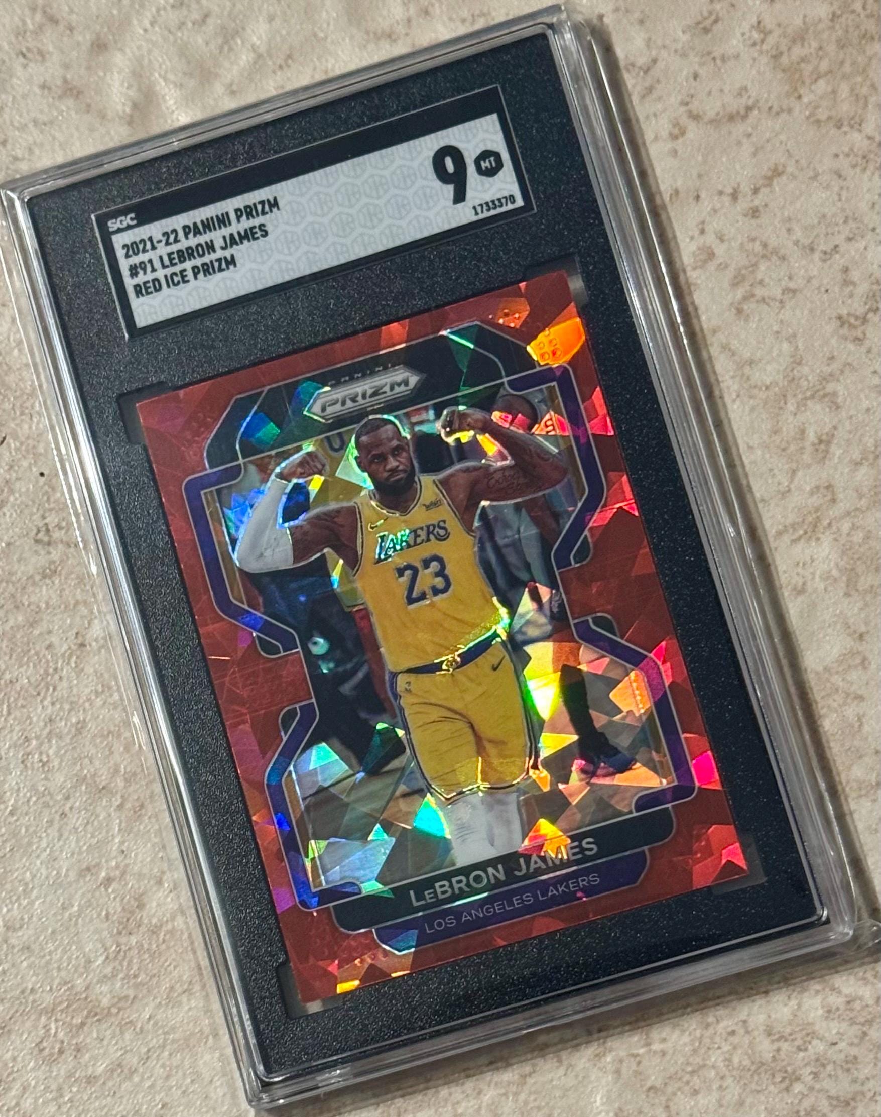Lebron James 2021 Panini Prizm Red Ice #91 SGC 9 Mint Los Angeles