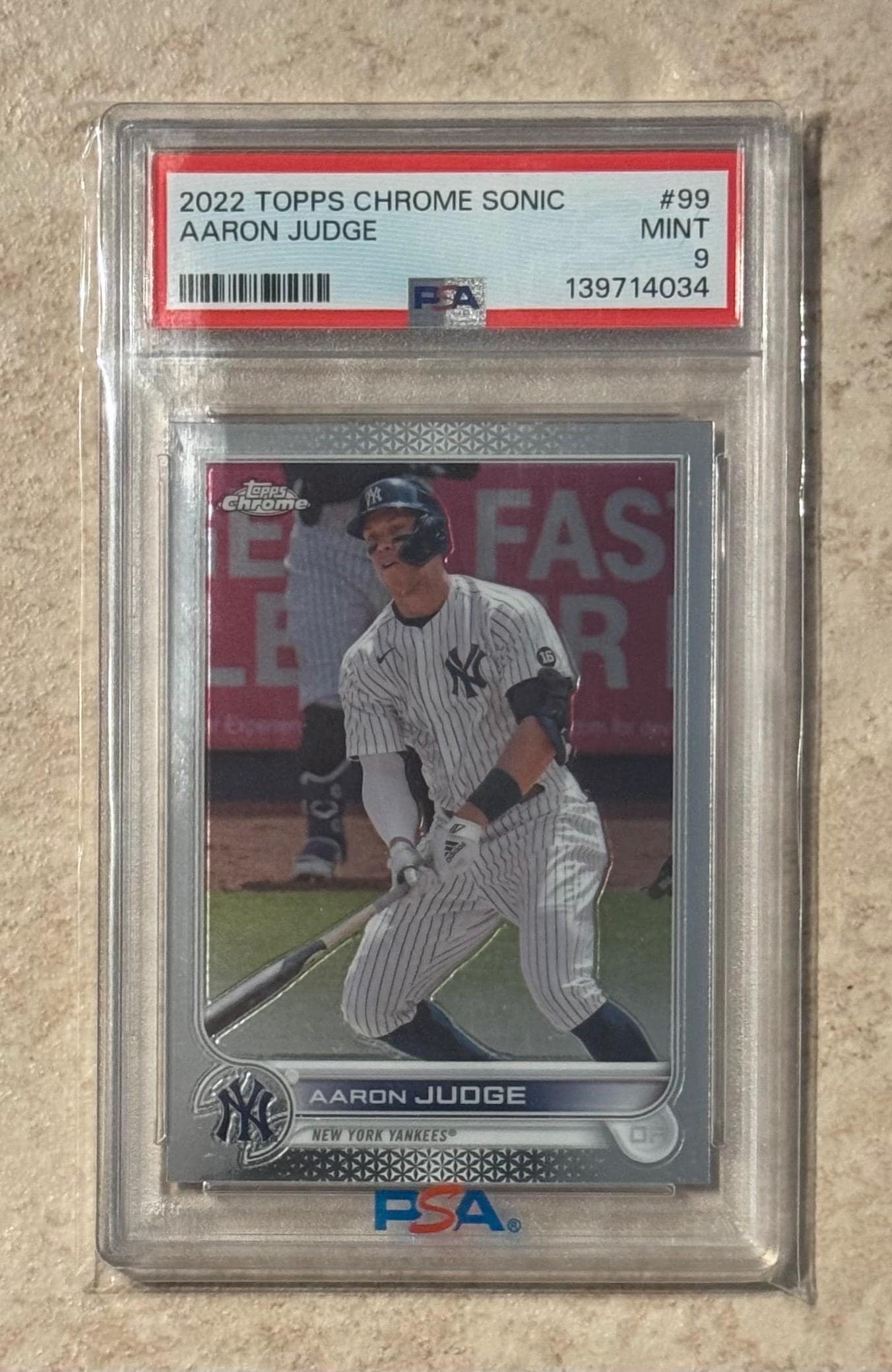 2022 Topps Chrome Sonic #99 Aaron Judge PSA 9 Mint New York