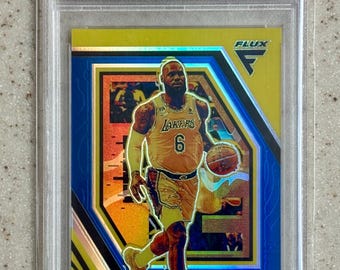 2022 Panini Flux #101 LeBRON James Blau Prizm #d/99 PSA 10 Gem Mint Los Angeles Lakers