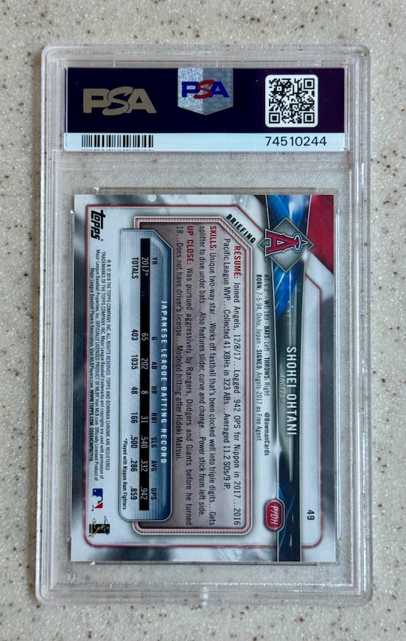 2018 Bowman Shohei Ohtani #49 PSA 9 Mint - Etsy