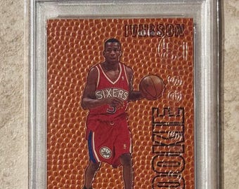 Tarjeta de novato exclusiva de Upper Deck n.° R1 Allen Iverson RC HOF PSA 10 Gem Mint de 1996