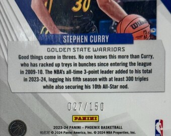 2023 Panini Phoenix STEPHEN CURRY Purple #d/150 #174 PSA 10 Gem