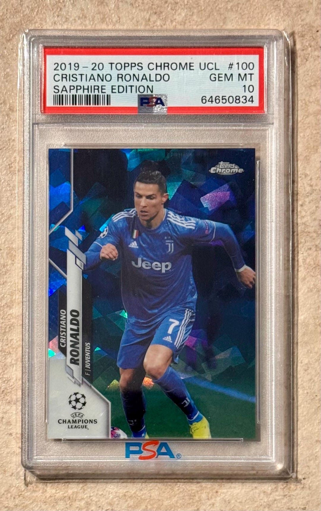 2019-20 Topps Chrome UEFA UCL Sapphire - Cristiano Ronaldo #100