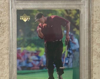 Tarjeta de novato Tiger Woods n.° 1 de Upper Deck Golf 2001, PSA 9 Mint