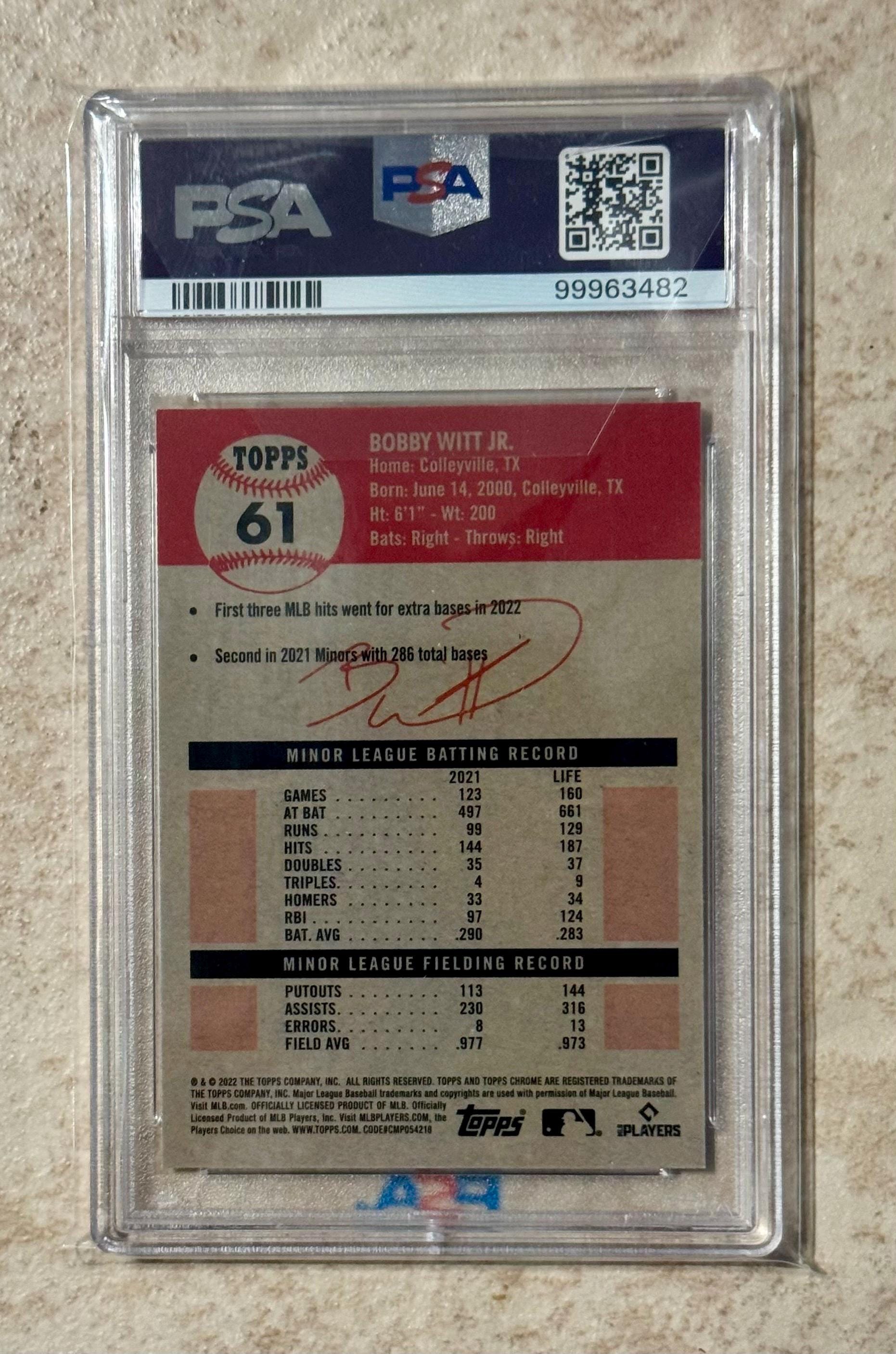 2022 Topps Chrome Platinum Anniversary #61 Bobby Witt JR. RC PSA 9 