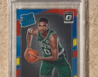 Jayson Tatum 2017 Panini Donruss Optic #3 Cartão de Novato Vermelho/Amarelo PSA 10 Gem Mint