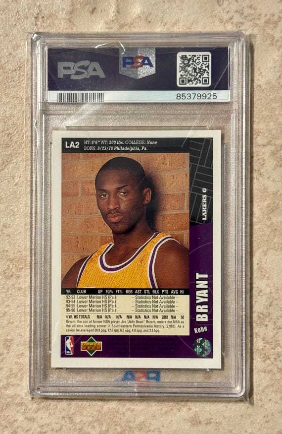 1996 Upper Deck Kobe Bryant #58 Rookie RC PSA 9 Mint - Etsy