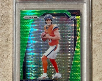 2024 Panini Prizm - Rookies Bo Nix #309 Neon Grün Pulsar Prizm (RC) PSA 9 Rookie Karte (RC)