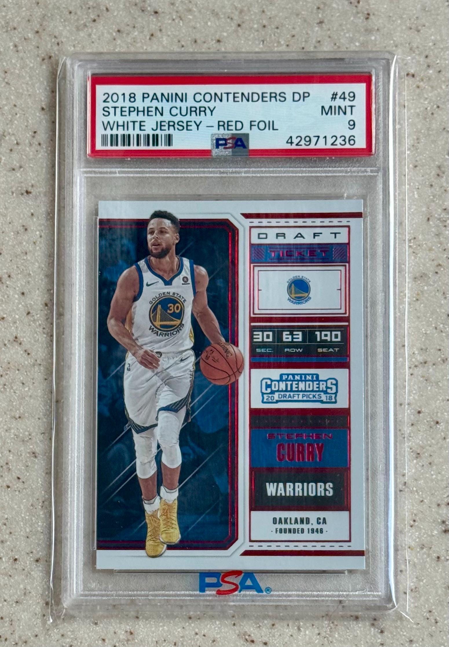 2018 Panini Contenders DP #49 Stephen Curry Red Foil PSA 9 Mint