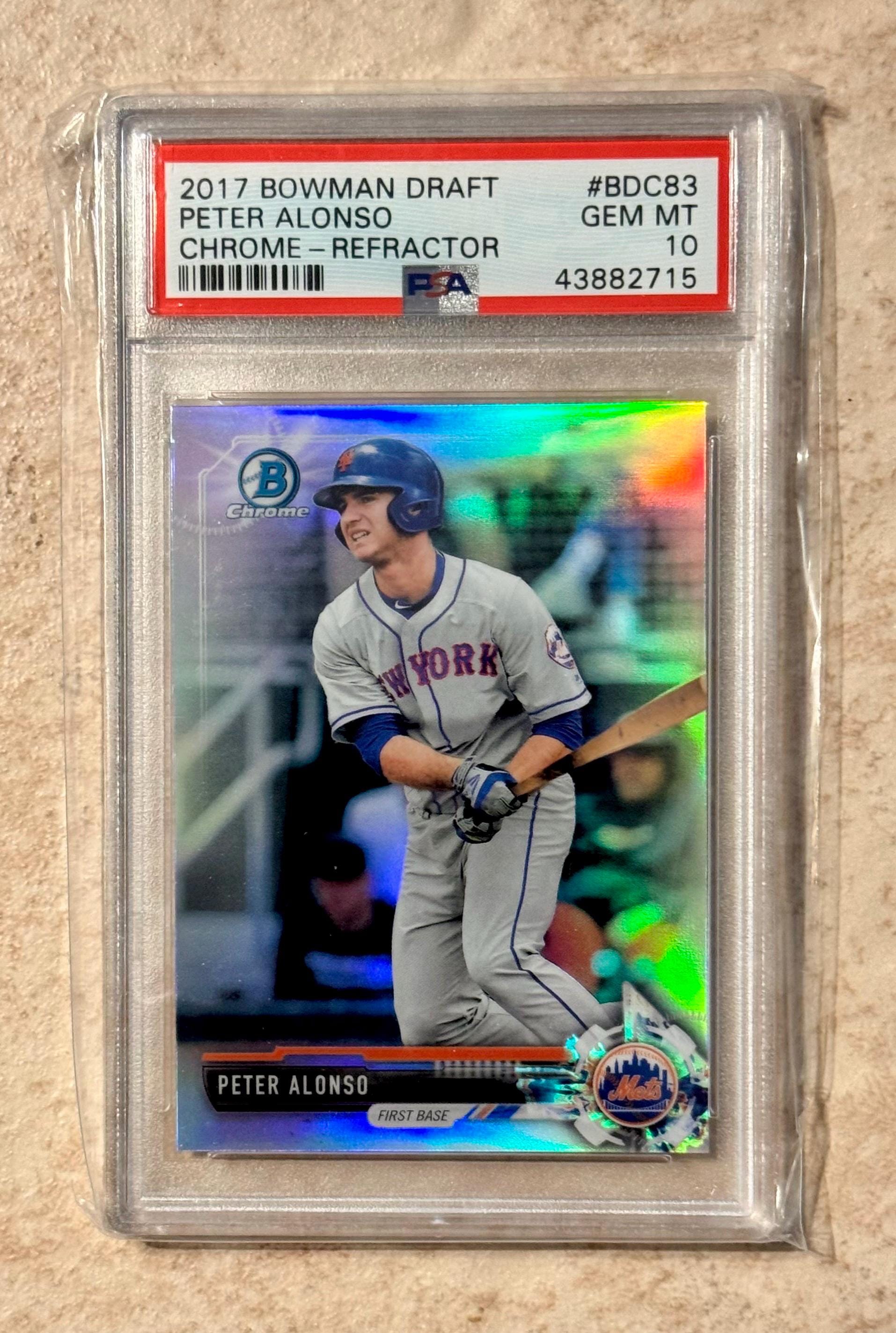 2017 Bowman Draft Pete Alonso Chrome Refractor #BDC83 PSA 10 Gem