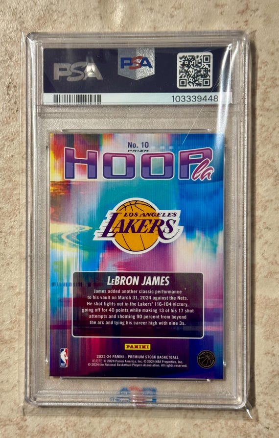 2023 PANINI HOOPS Premium Stock Hoopla Silver Prizm #10 Lebron