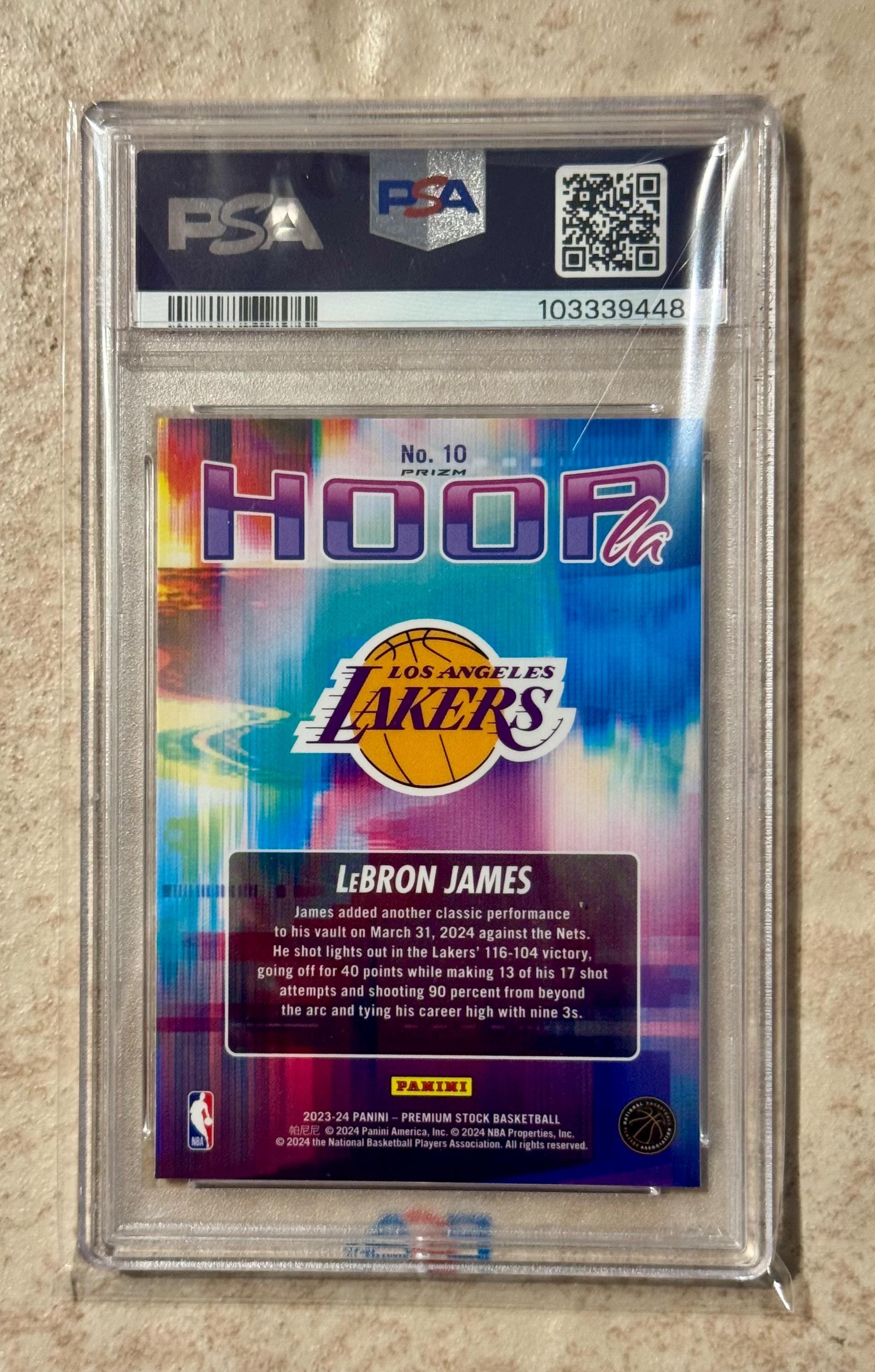 2023 PANINI HOOPS Premium Stock Hoopla Silver Prizm #10 Lebron