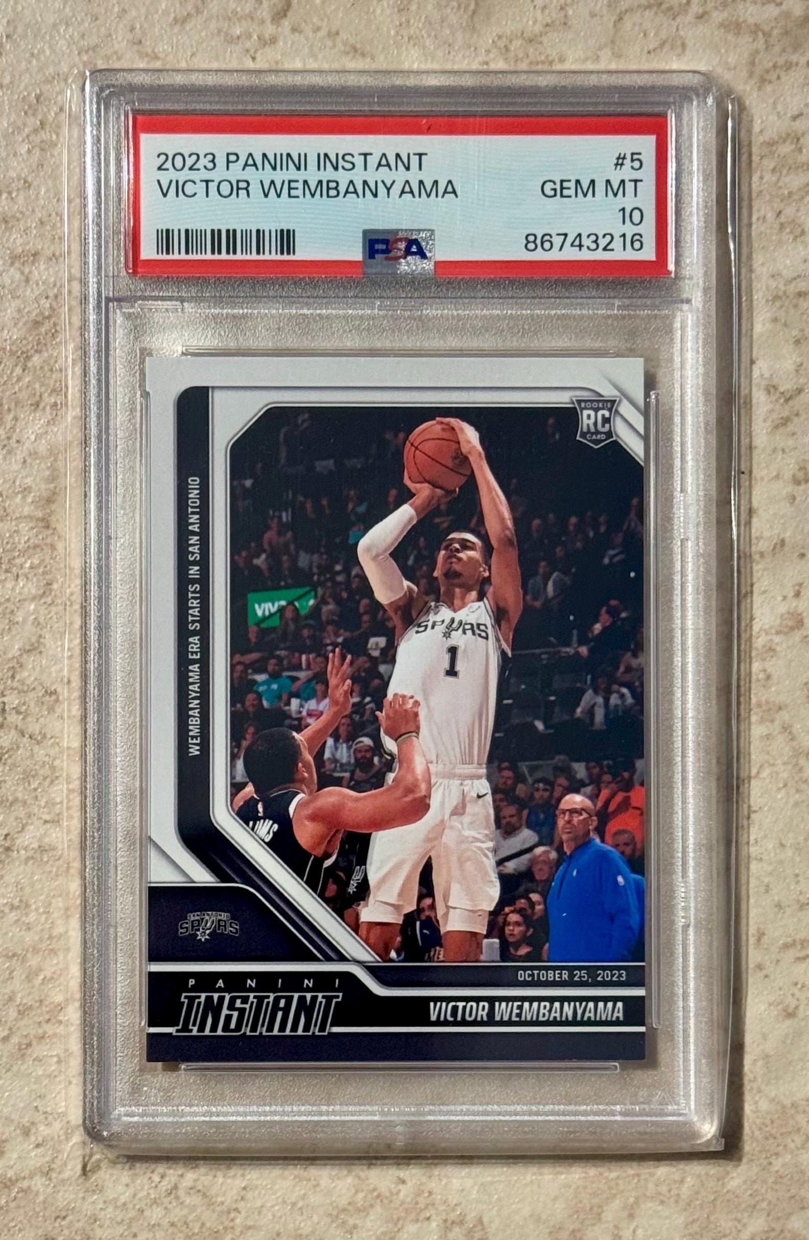 2023 Panini Instant - Victor Wembanyama #5 PSA 10 Gem Mint Rookie