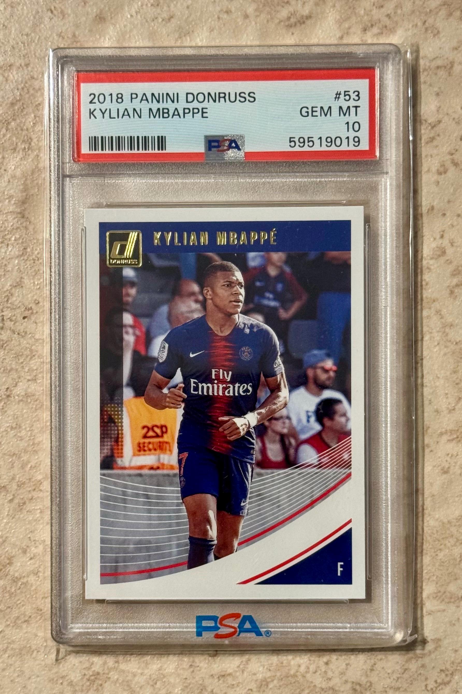 Kylian Mbappe 2018 Panini Donruss Soccer Rookie Card #132 – PSA 10 Gem Mint – France / Real Madrid