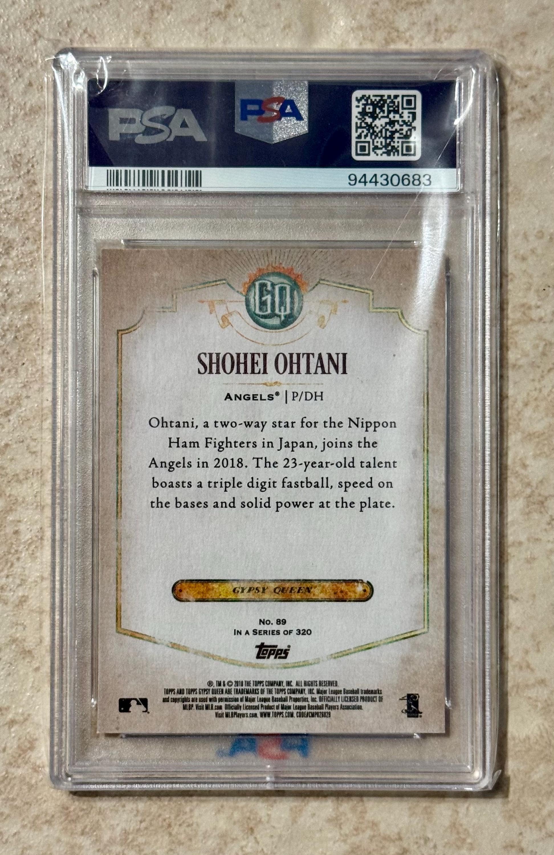 2018 TOPPS Shohei Ohtani Gypsy Queen RC Rookie Card #89 PSA 9 Mint