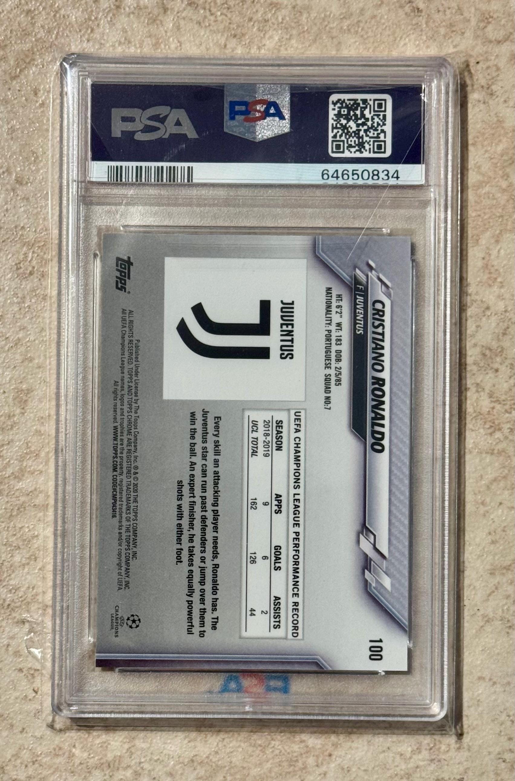 2020 Topps Chrome #100 Cristiano Ronaldo 10 Gem Mint - Etsy