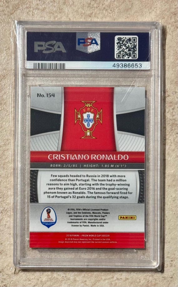 2018 Panini Prizm World Cup Cristiano Ronaldo #154 Portugal PSA 10