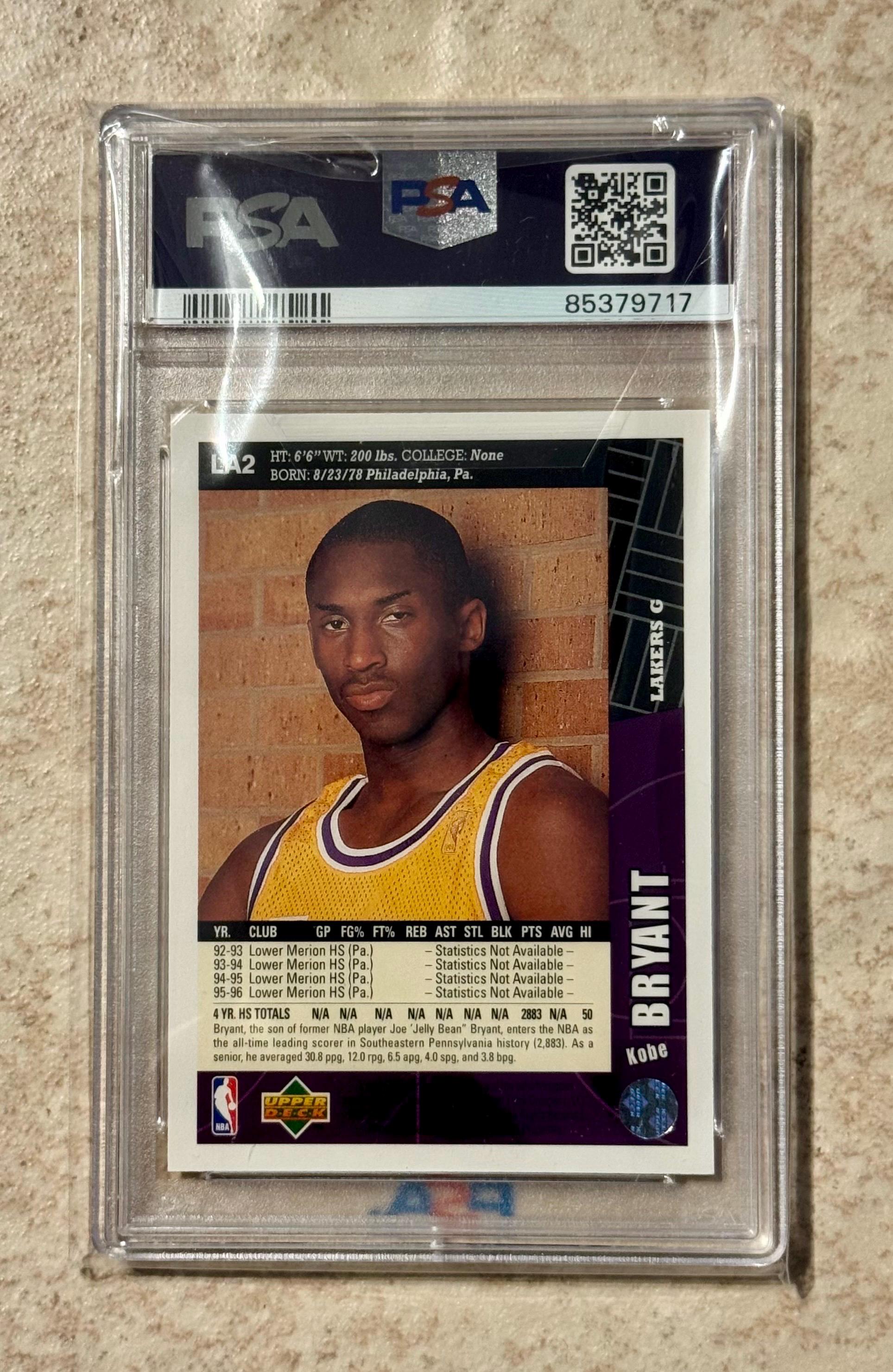 1996 Upper Deck Kobe Bryant #58 Rookie RC PSA 9 Mint - Etsy
