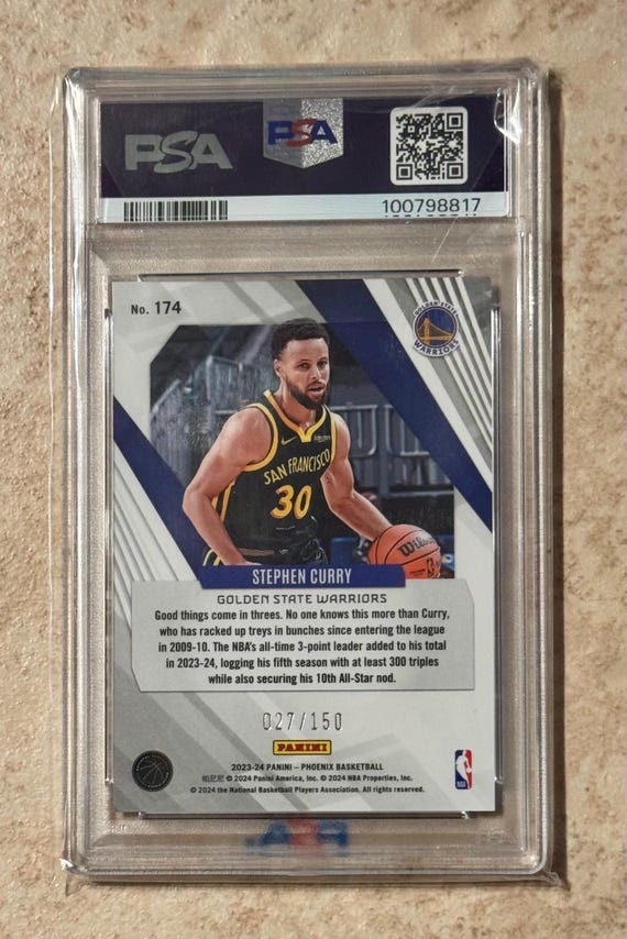 2023 Panini Phoenix STEPHEN CURRY Purple #d/150 #174 PSA 10 Gem