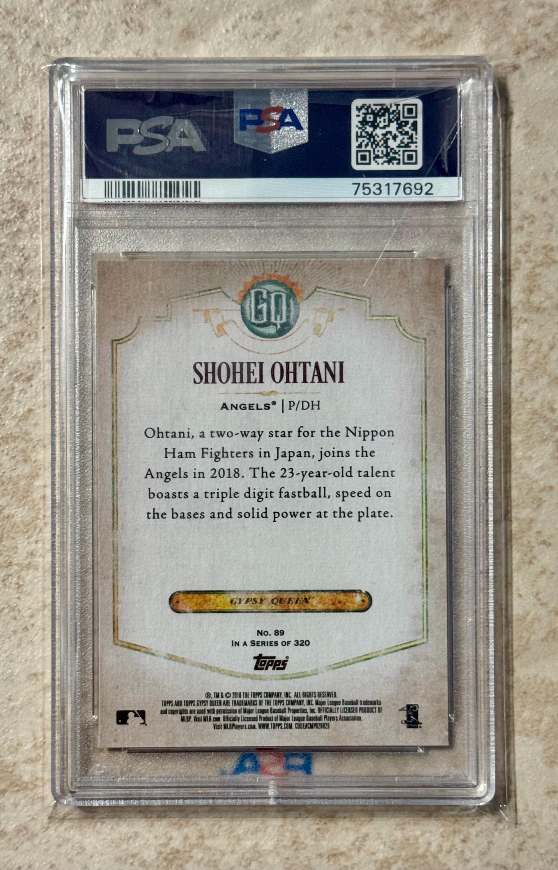 2018 TOPPS Shohei Ohtani Gypsy Queen RC Rookie Card #89 PSA 9 Mint