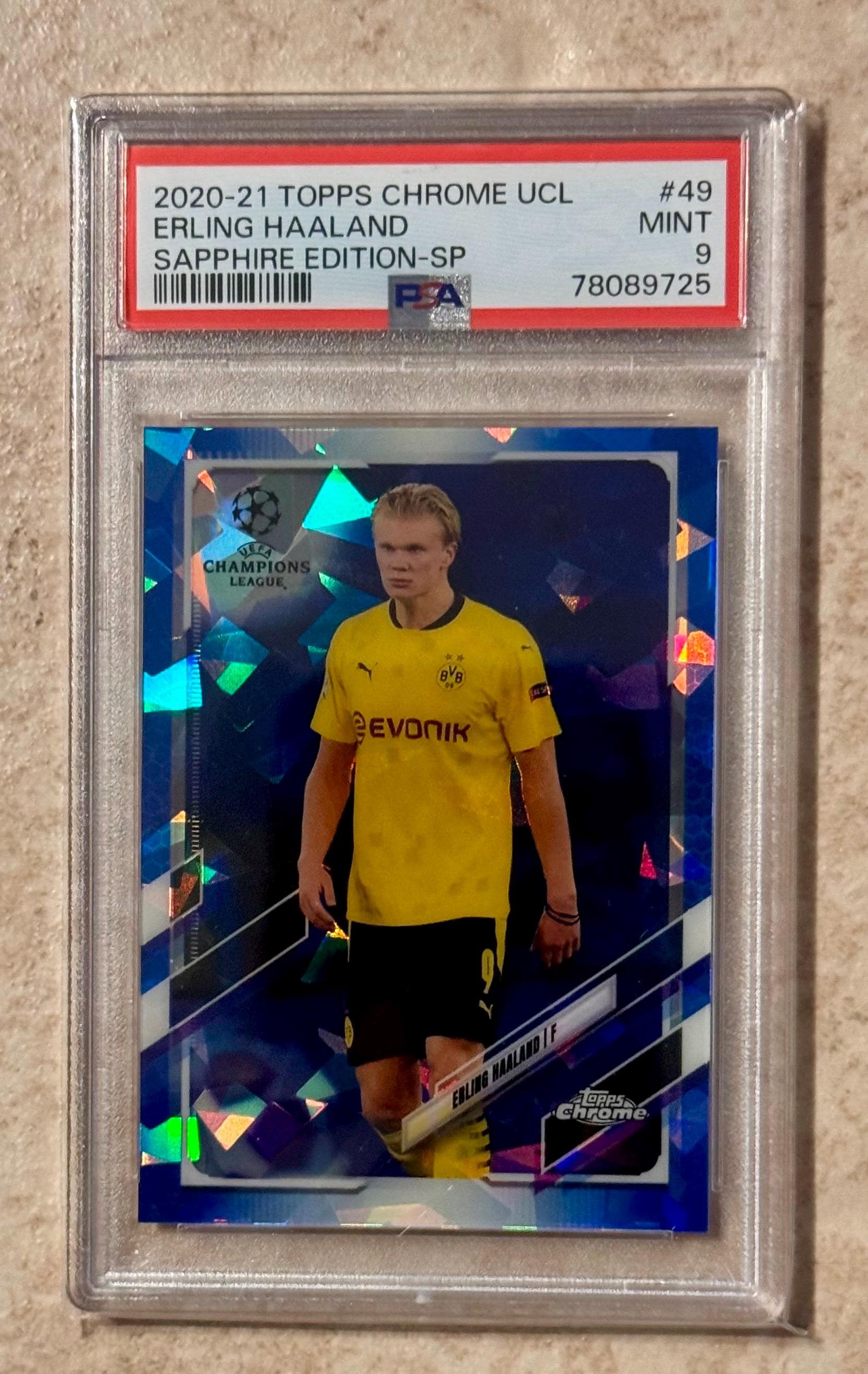 Topps Chrome Erling Haaland Rookie Refractor PSA 9