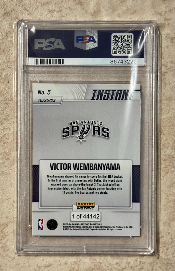2023 Panini Instant - Victor Wembanyama #5 PSA 10 Gem Mint Rookie