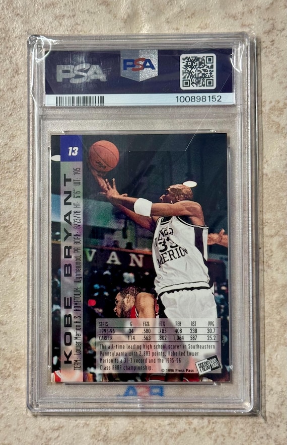 1996 KOBE Bryant Press Pass #13 PSA 8 Rookie RC - Etsy Israel