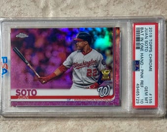 2019 Topps Chrome #155 Juan Soto Pink Refractor Rookie Cup Card PSA 10 Gem Mint