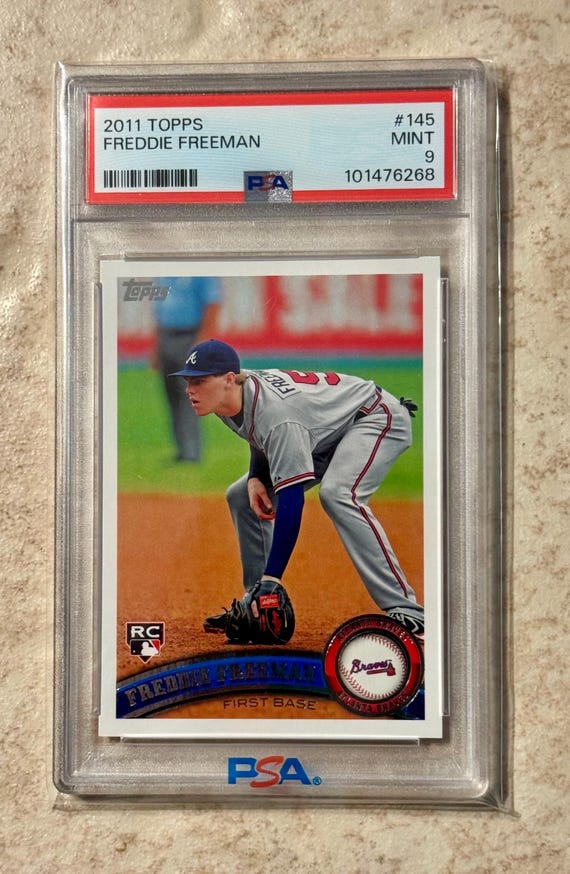 2011 Topps Freddie Freeman RC Rookie #145 Braves PSA 9 Mint Rookie 