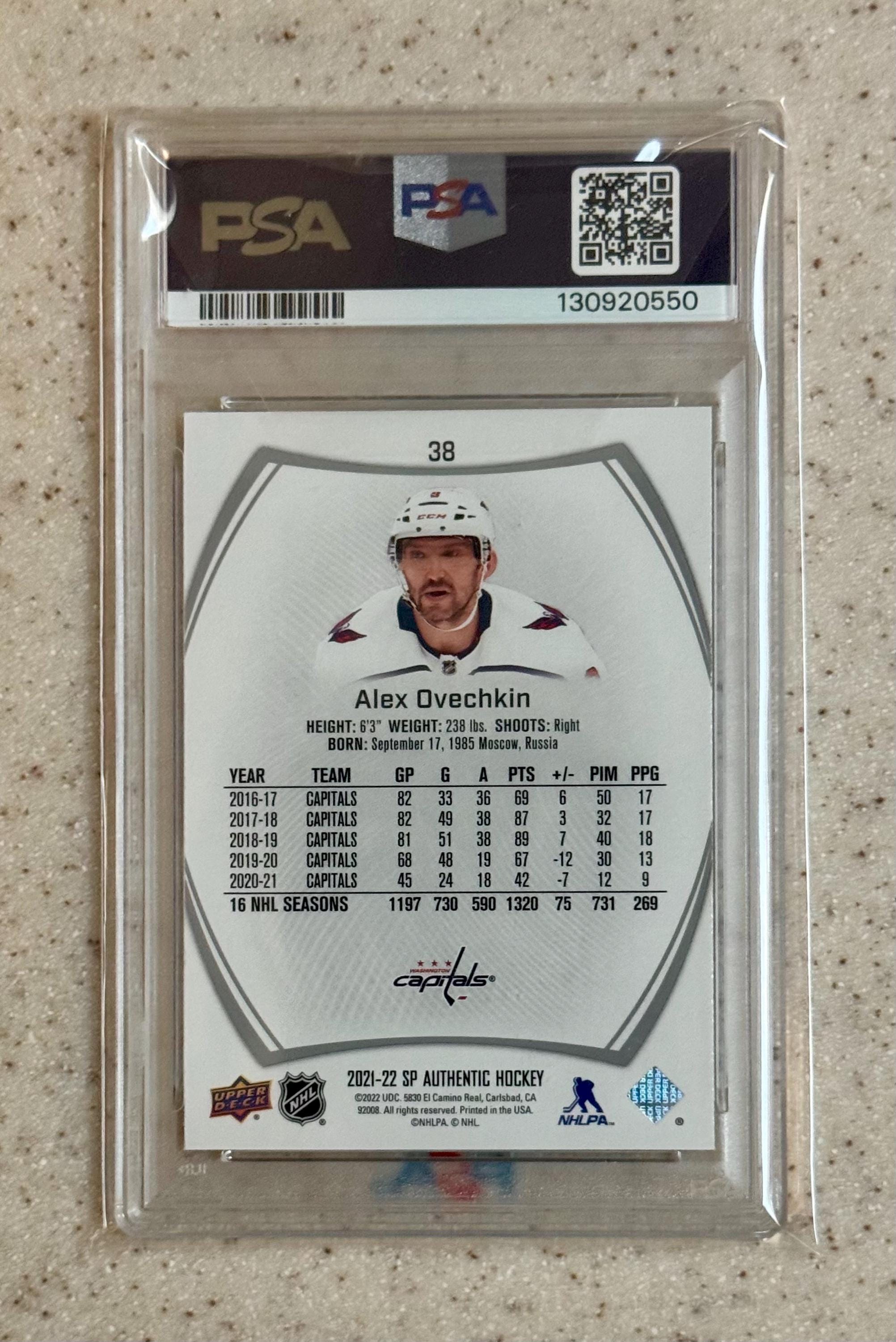 2021 SP Authentic #38 Alex OVECHKIN PSA 10 Gem Mint Washington