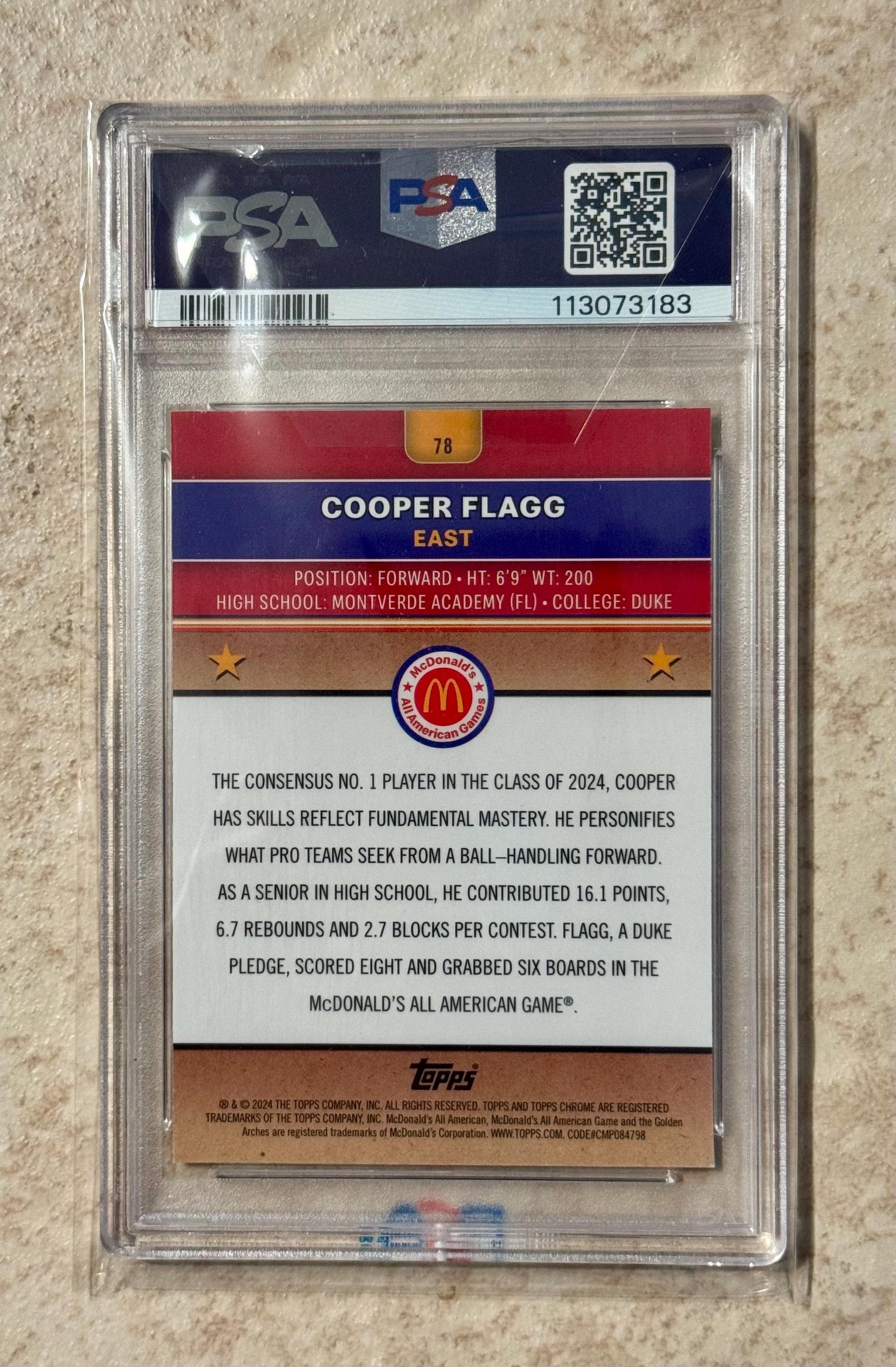2024 TOPPS CHROME Mcdonald's All American Mcflurry Refractor