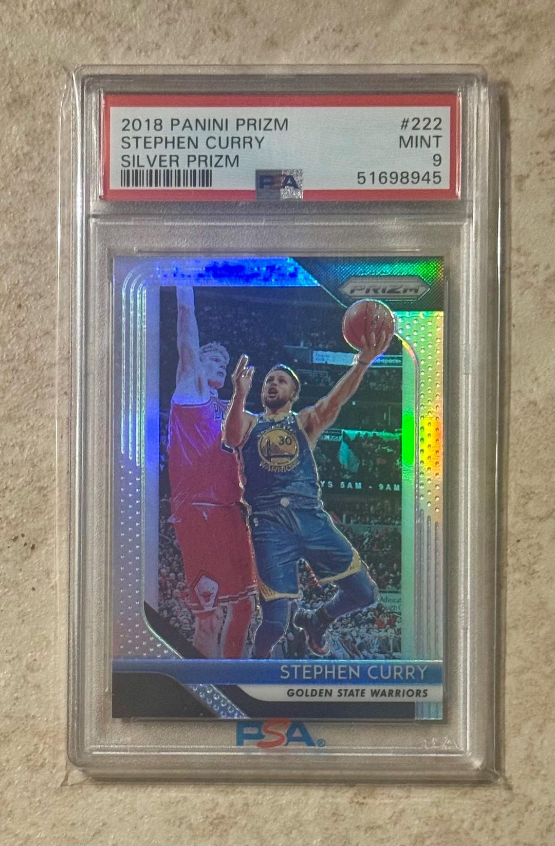 Stephen Curry 2018 Panini Prizm Silver #222 PSA 9 Mint Golden