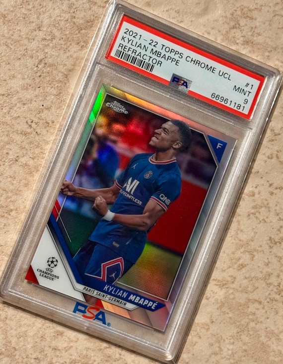 Kylian Mbappe 2021 Topps Chrome UCL Soccer #1 Refractor PSA 9 Mint