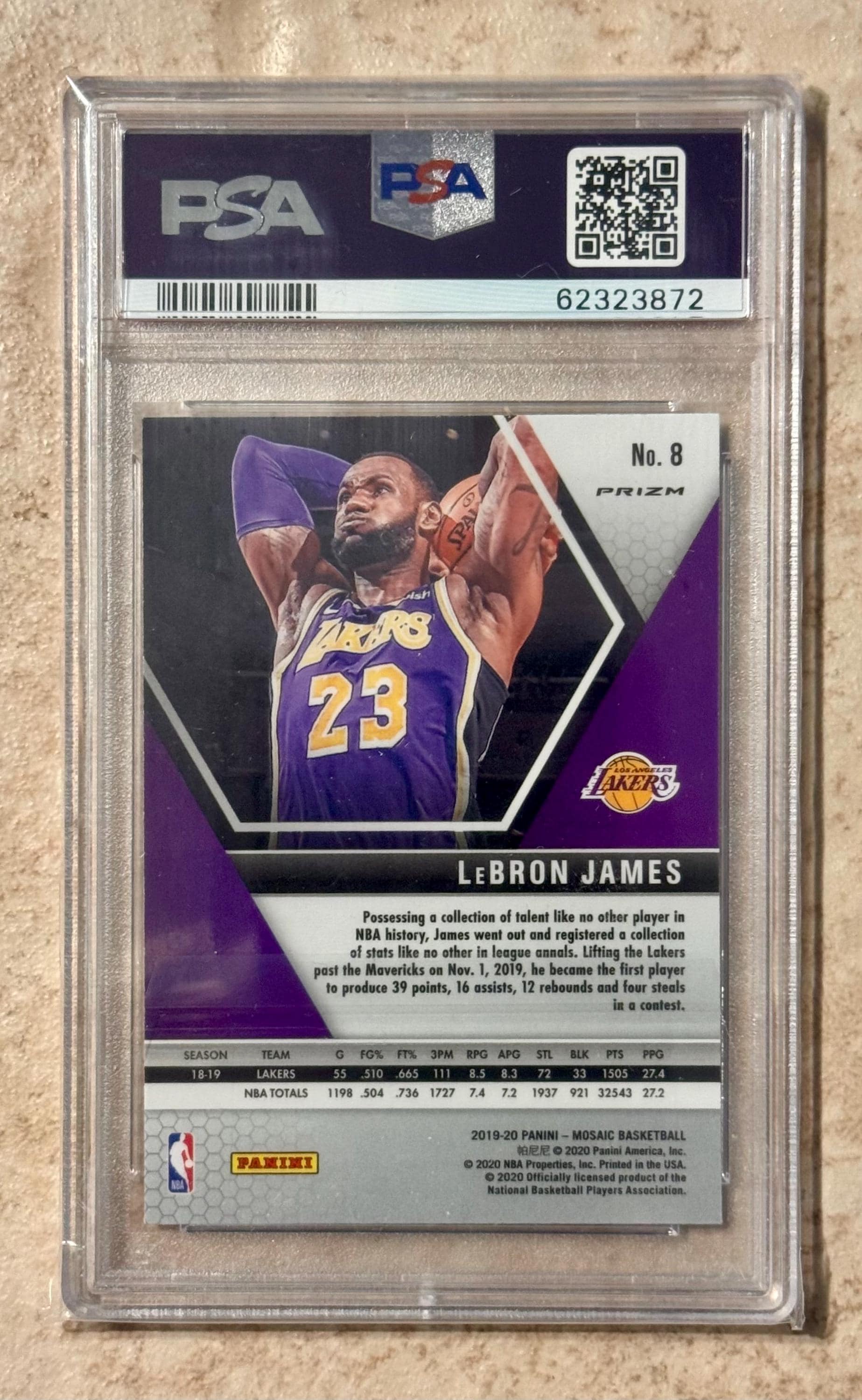 2019 Panini Mosaic Lebron James #8 Mosaic PSA 10 Gem Mint - Etsy 