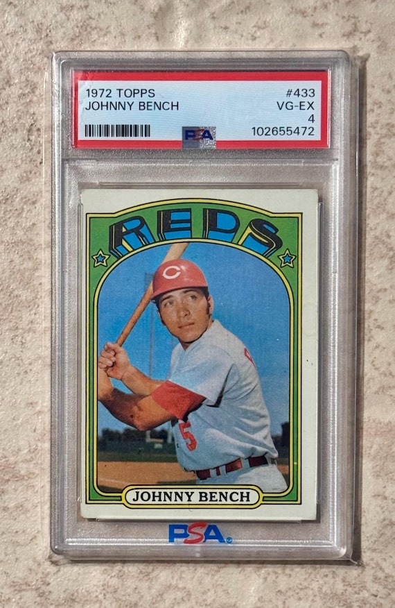 1972 Topps Baseball Card Johnny Bench #433 Cincinnati Reds PSA 4