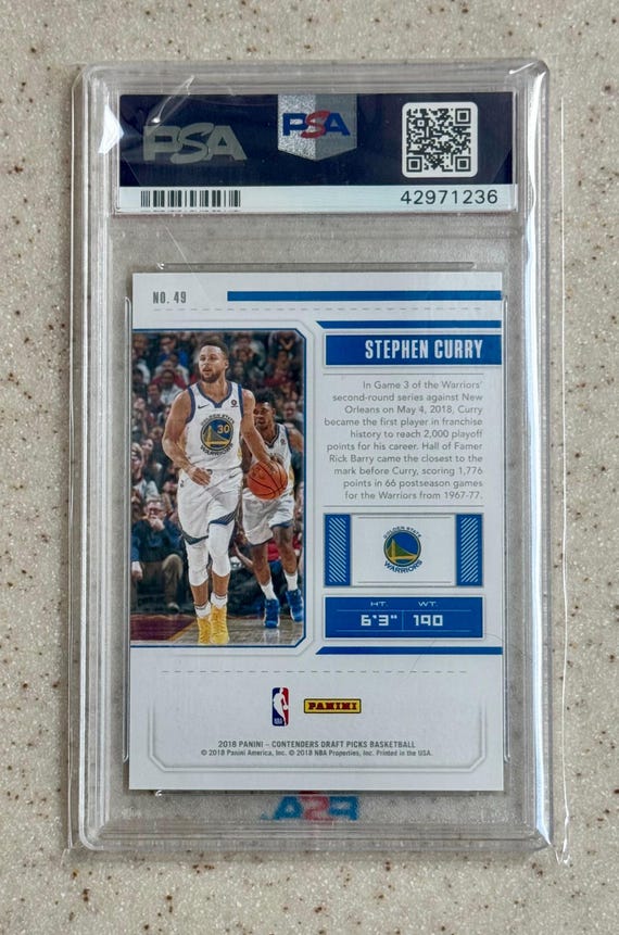 2018 Panini Contenders DP #49 Stephen Curry Red Foil PSA 9 Mint