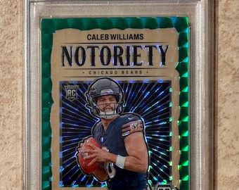 2024 Mosaik Caleb Williams #18 Notoriety-Green PSA 9 Mint Chicago Bears