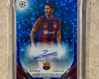 2024 Topps Chrome FC Barcelona Robert Lewandowski Auto #d/99 Blue