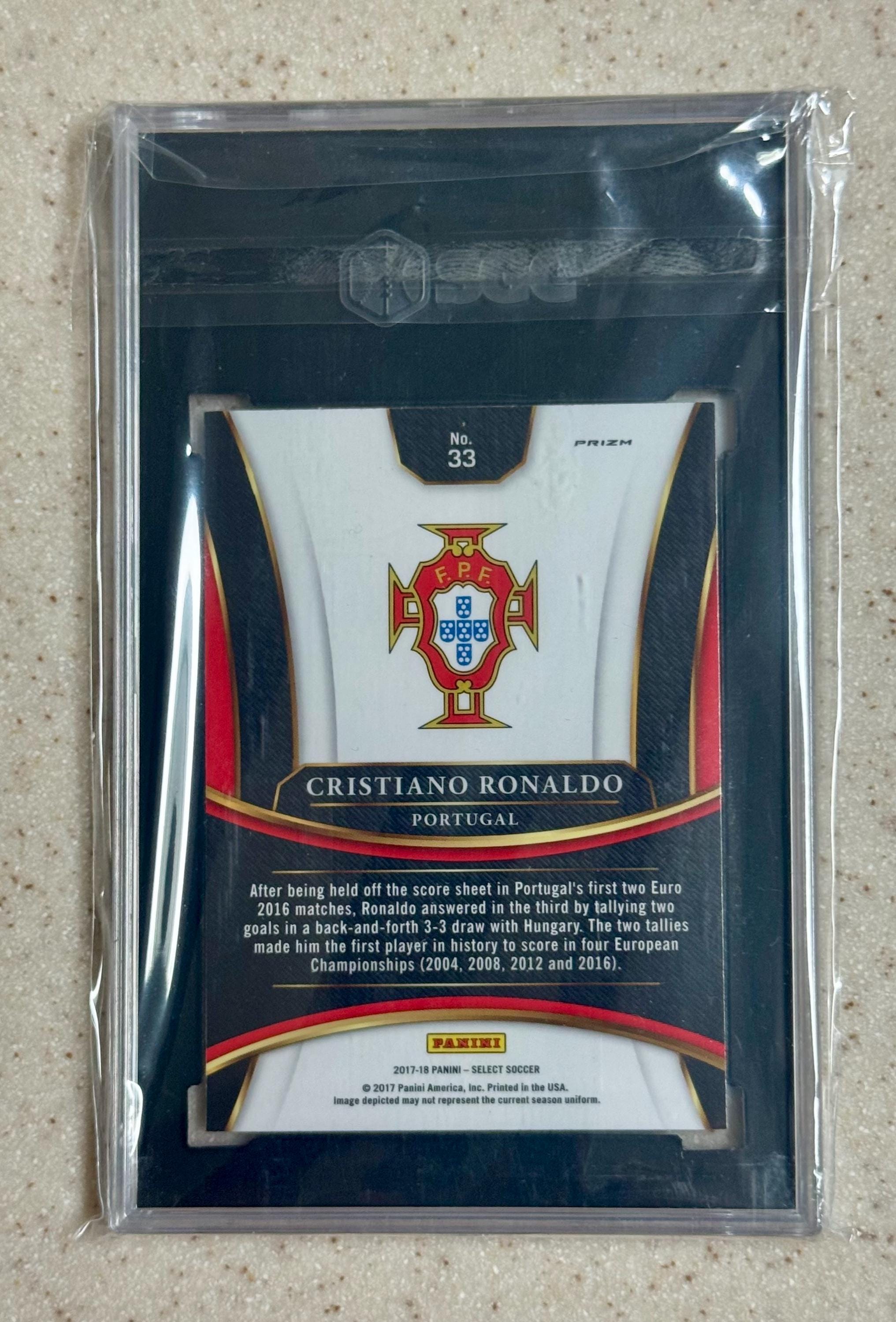 2017 Panini Select Cristiano Ronaldo #33 Silver Prizm SGC 10 Gem