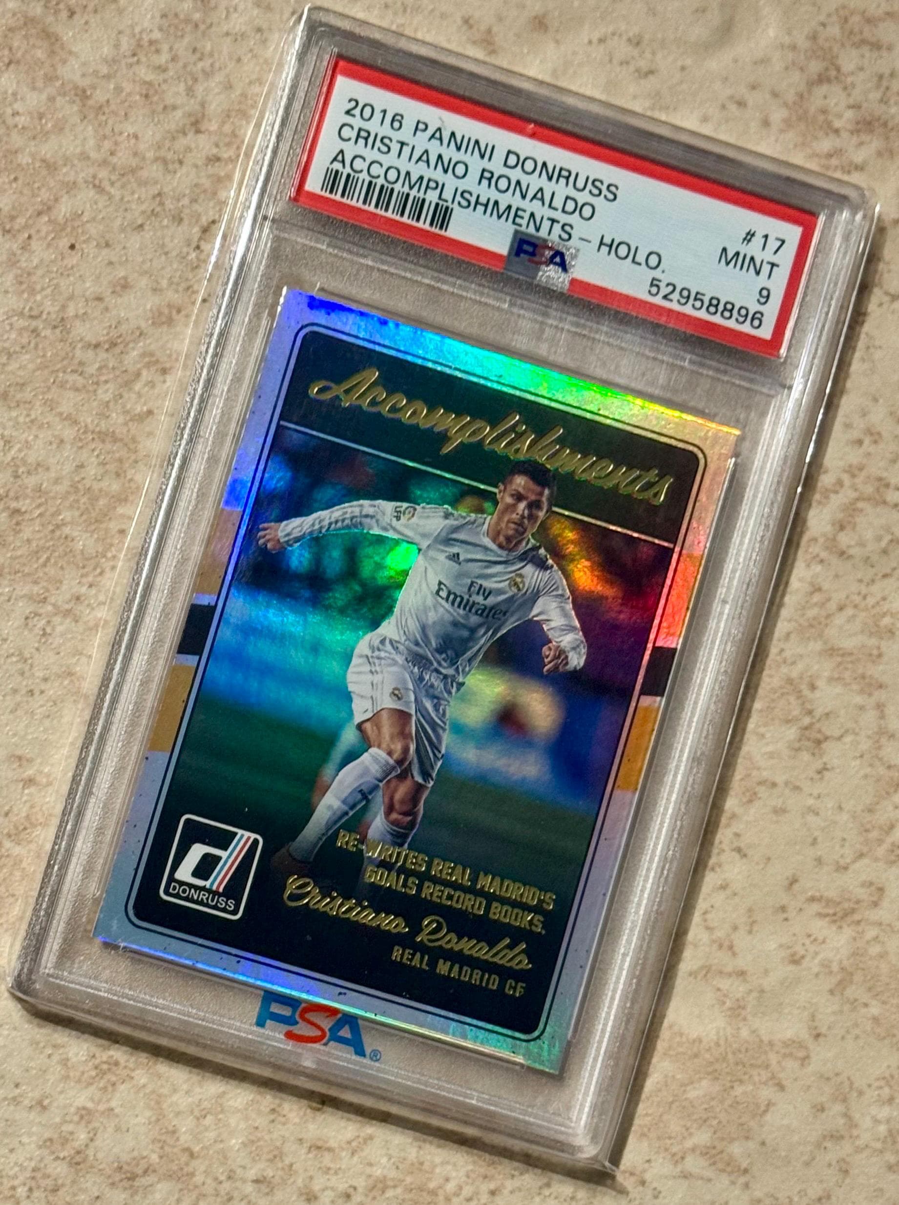 Cristiano Ronaldo 2016 Donruss Accomplishments Holographic Holo 