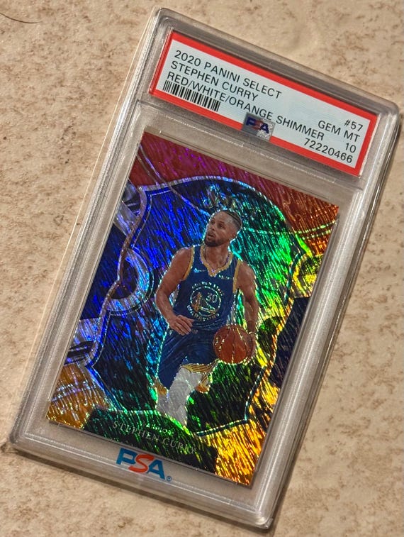2020 Select Stephen Curry Red White Orange Shimmer Prizm #57 PSA