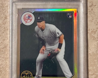 Tarjeta de novato de Aaron Judge, Topps Chrome 2017 #87T-8, 1987, PSA 9, estado impecable.