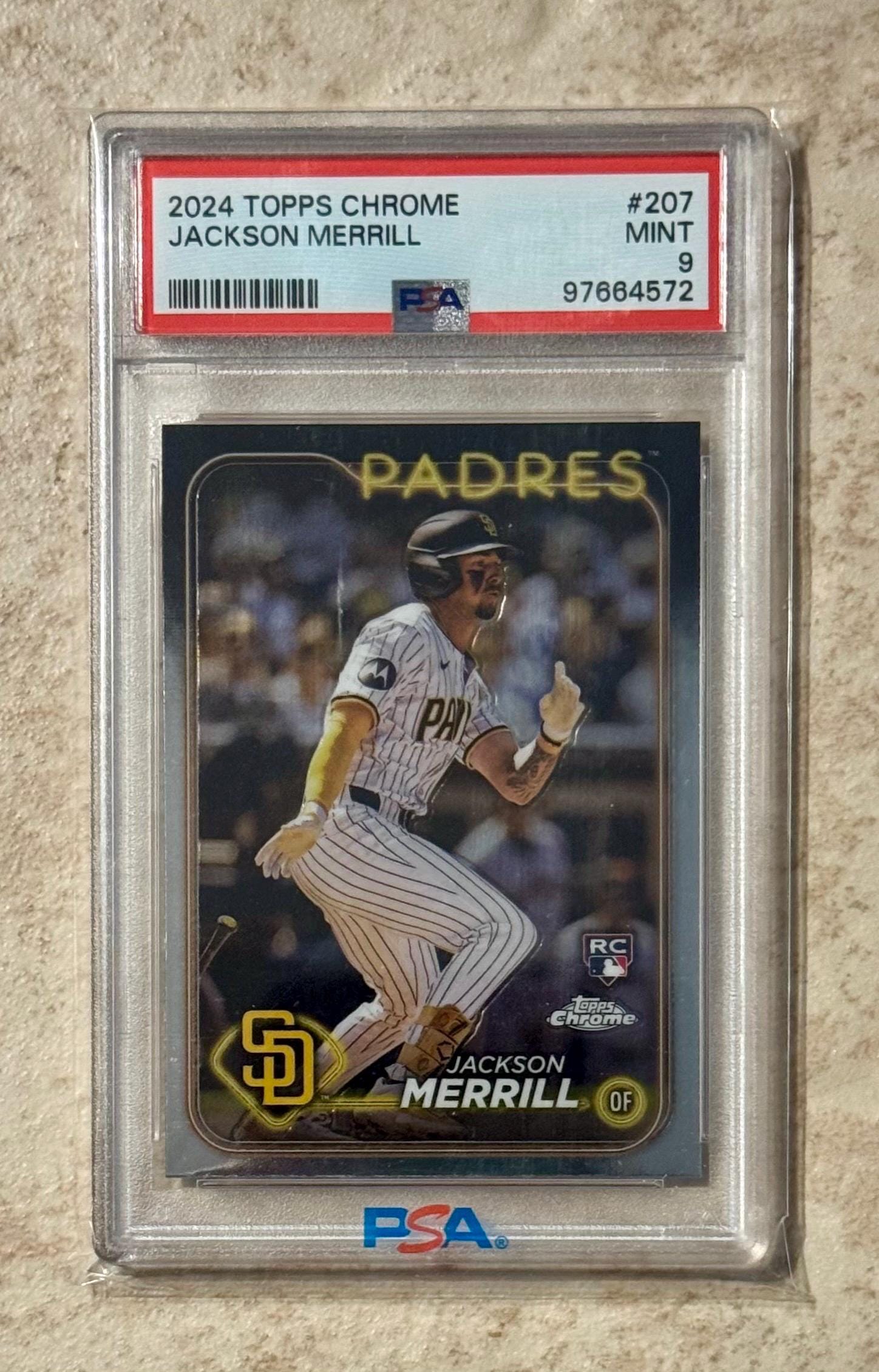 2024 TOPPS Chrome #207 Jackson Merrill PSA 9 Mint Rookie RC - Etsy