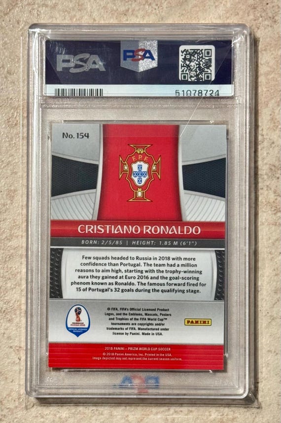2018 Panini Prizm World Cup Cristiano Ronaldo #154 Portugal PSA 10