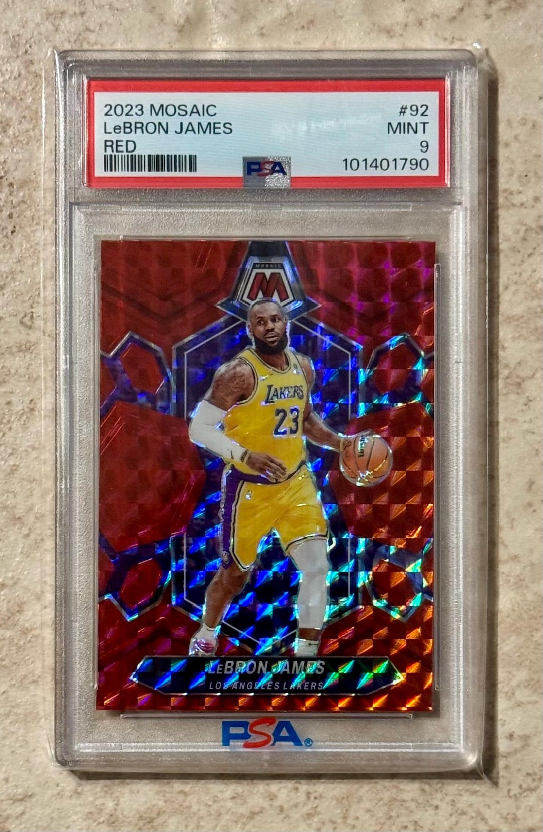 2023 Panini Mosaic #92 Lebron James Red PSA 9 Mint - Etsy