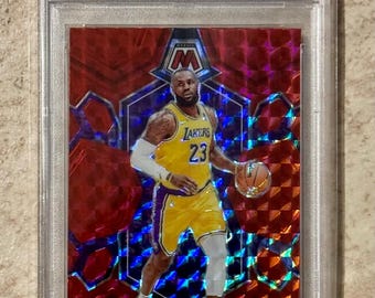 2023 Panini Mosaic #92 Lebron James Red PSA 9 Mint - Etsy