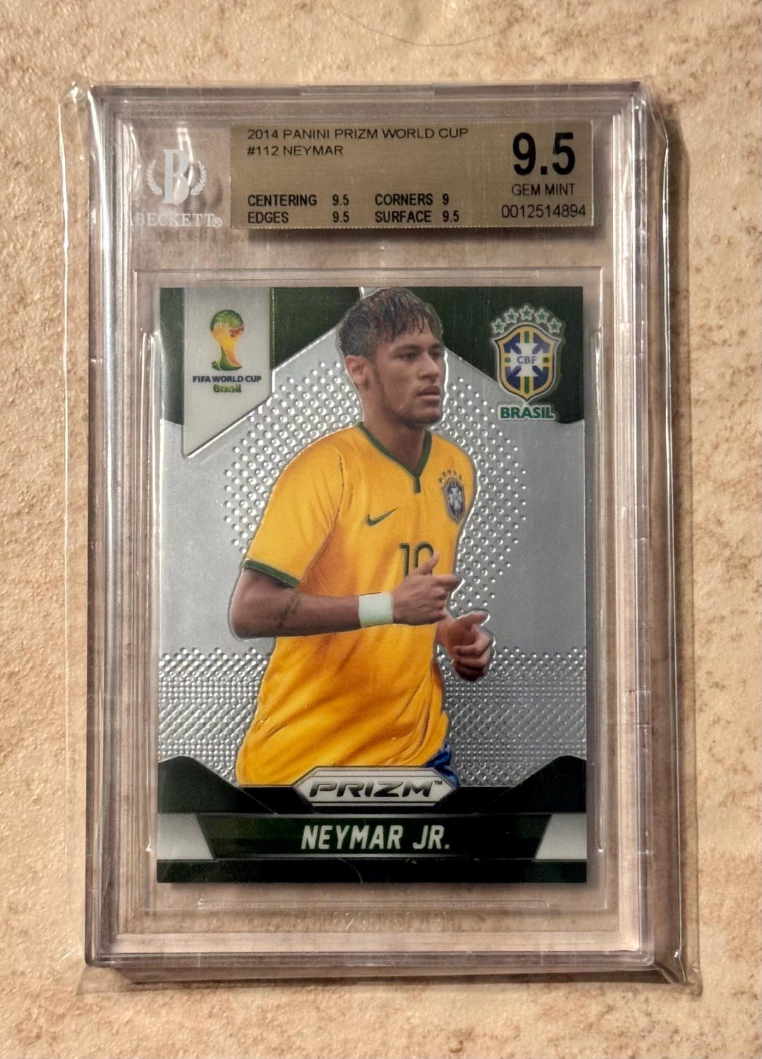 Buy 2014 Prizm World Cup Neymar Jr. #112 BGS 9.5 Gem Mint Brazil